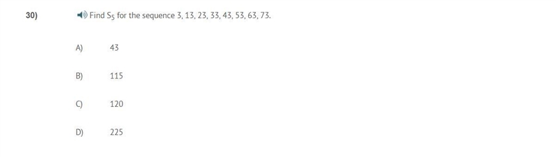 PLEASE HELP ASAP!!! CORRECT ANSWER ONLY PLEASE!!! Find S5 for the sequence 3, 13, 23, 33, 43, 53, 63, 73.-example-1