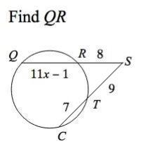 Find the measure of the line segment indicated. Assume that lines which appear tangent-example-1