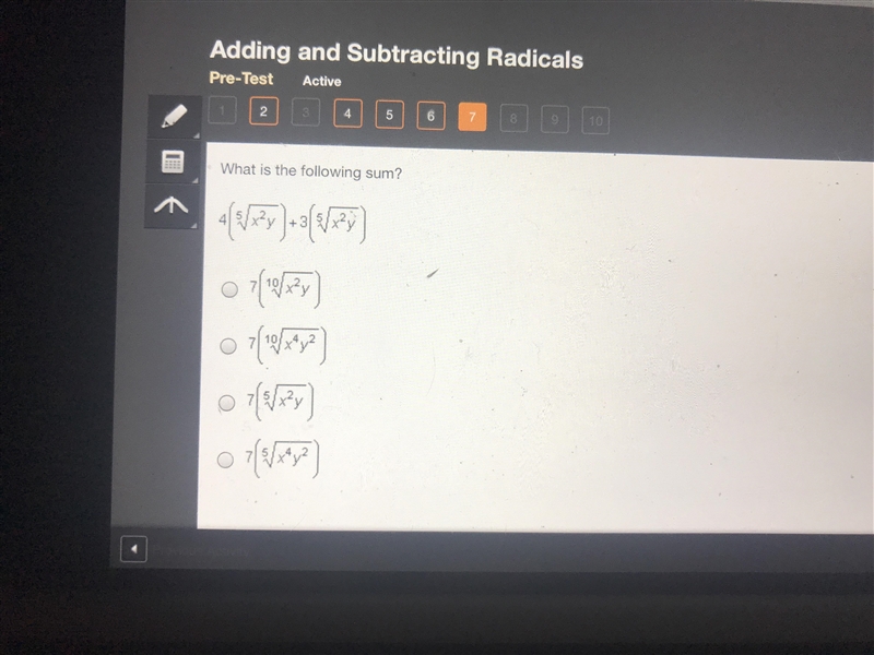 What is the following sum 4(5square x^2y)+3(5 square x^2y-example-1