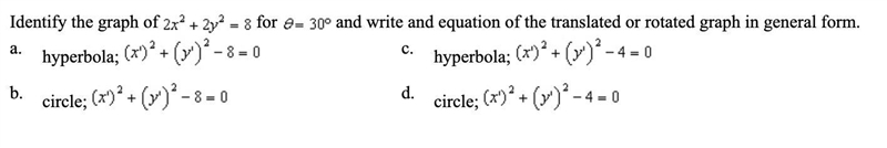 Q9: Identify the graph of the equation and write an equation of the translated or-example-1