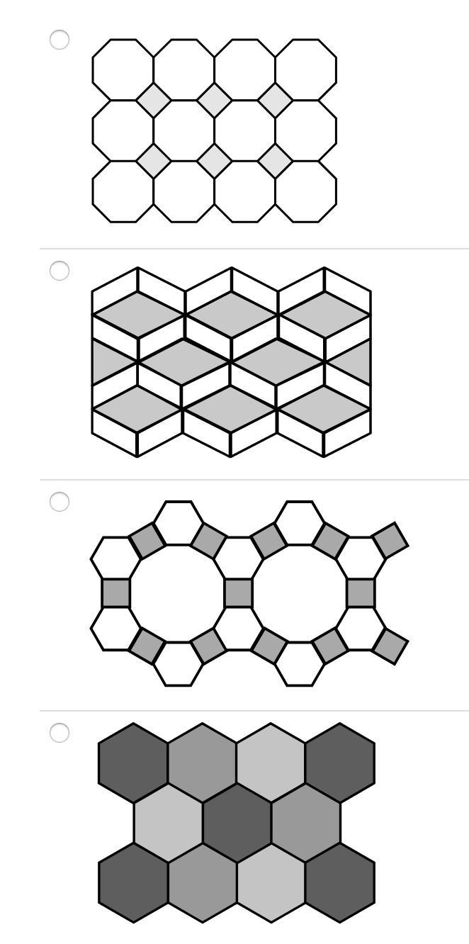 Identify the regular tessellation. Please HELP!!-example-1