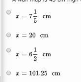 A wall map is 45 cm high and 27 cm wide. Ashley wants to proportionately shrink it-example-1