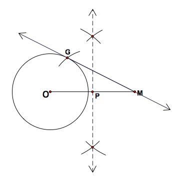 Identify the construction shown in the diagram. A) find the center of a circle B) construct-example-1