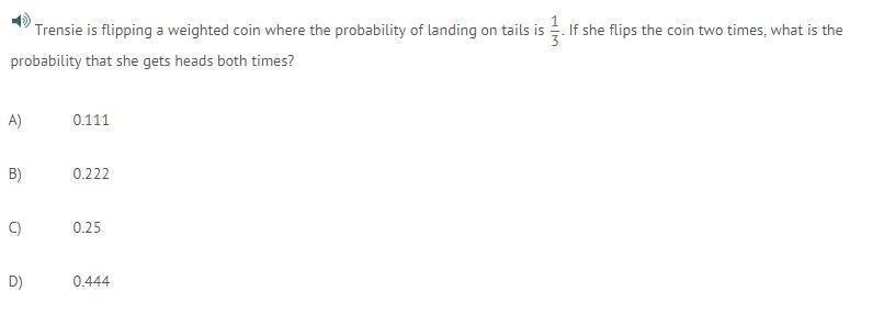 What is the probability that she gets heads both times?-example-1