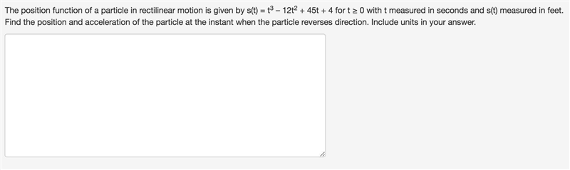 The position function of a particle in rectilinear motion is given by s(t) = t3 – 12t-example-1