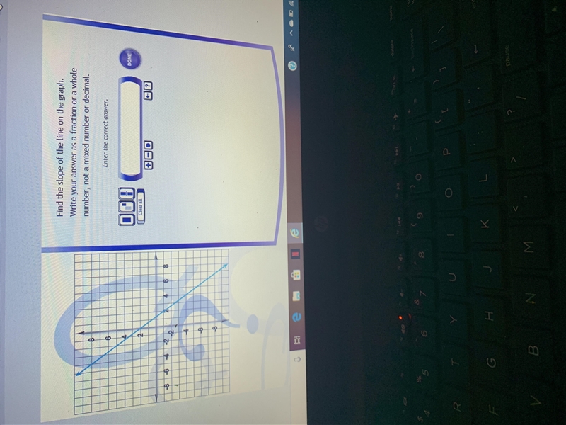 Find the slope of the line on the graph. Write your answer as a fraction or a whole-example-1