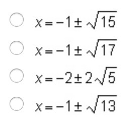 Solve for x in the equation x² + 2x + 1 = 17.-example-1