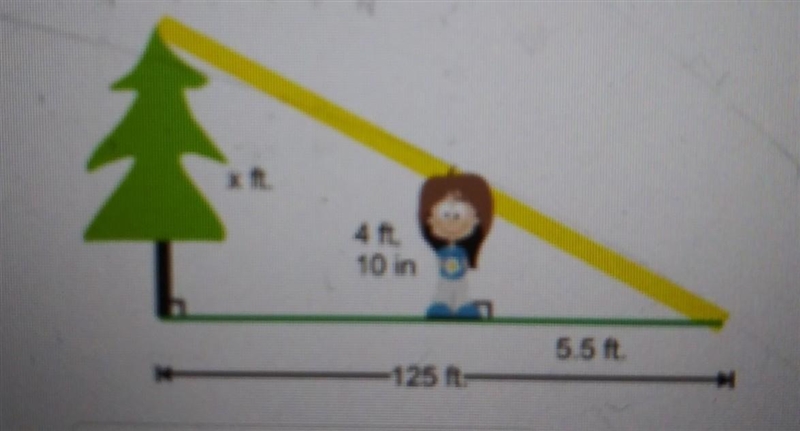 Find the value of x rounded to the nearest Foot​-example-1