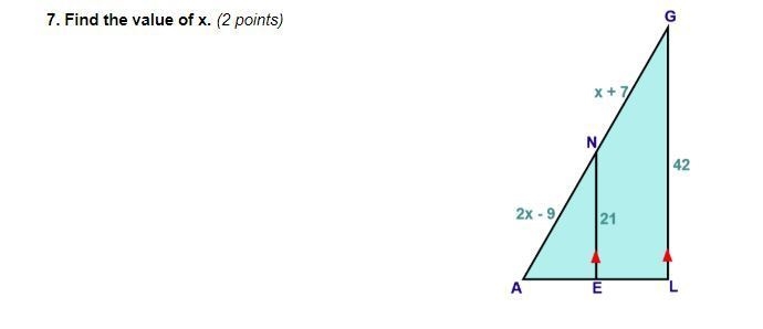 Geometry - Finding value of x. Need help fast, will give 5 stars + thanks!-example-1