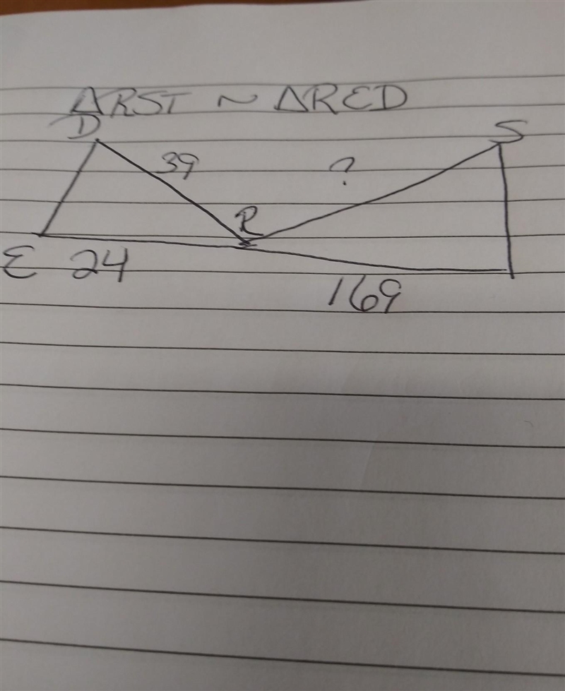 Find the missing length with Mark with a question mark. part 2 ​-example-1