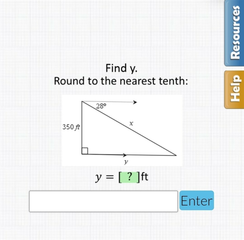 FIND Y. ROUND TO THE NEAREST TENTH! TRIGONOMETRY QUESTION! SOMEONE PLEASE HELP ASAP-example-1