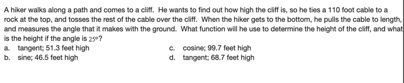 A hiker walks along a path and comes to a cliff. He wants to find out how high the-example-1