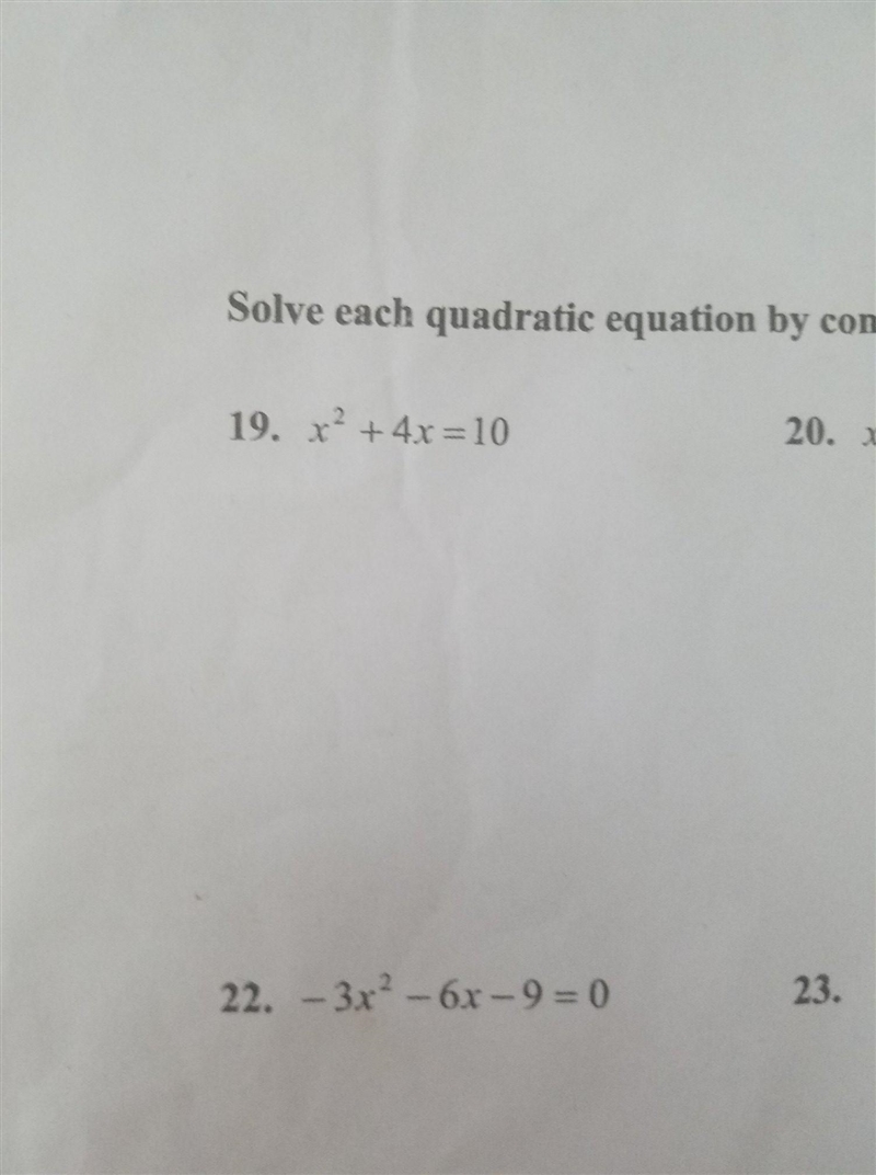 Solve each quadratic equation by completing the square. Give exact answers--no decimals-example-1