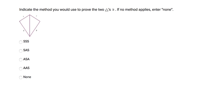 Indicate the method you would use to prove the two 's . If no method applies, enter-example-1