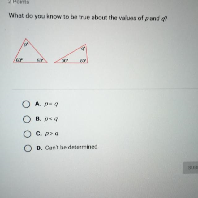 What do you know to be true about values of p and q?-example-1