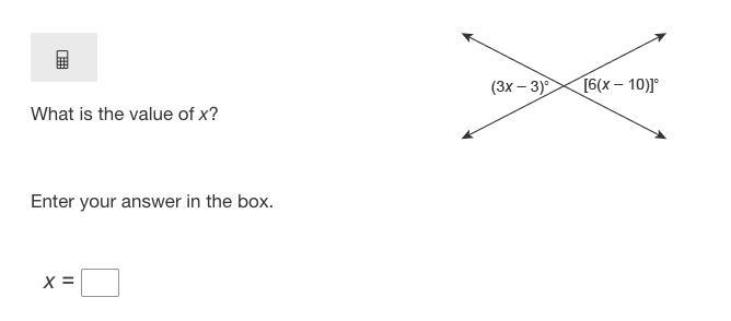 What is the value of x? Enter your answer in the box. x =-example-1