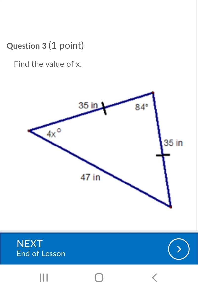 Help with some math please!!!!! !!!! 1.In △ABC, m∠A=(4x+7)° and m∠B=(5x−3)°. What-example-1