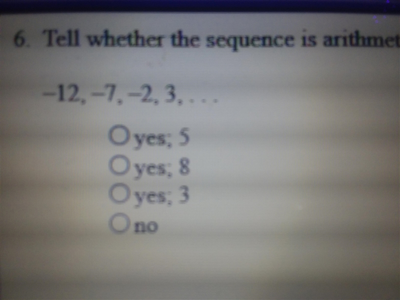 Tell whether the sequence is arithmetic. If It is what is the common difference?-example-1