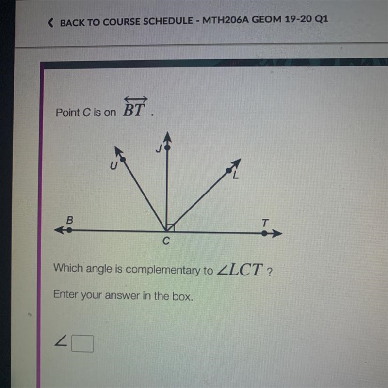 What angle is complementary to-example-1