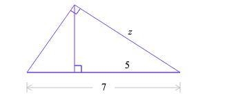 In the figure below, find the exact value of z. (do not approximate your answer)-example-1