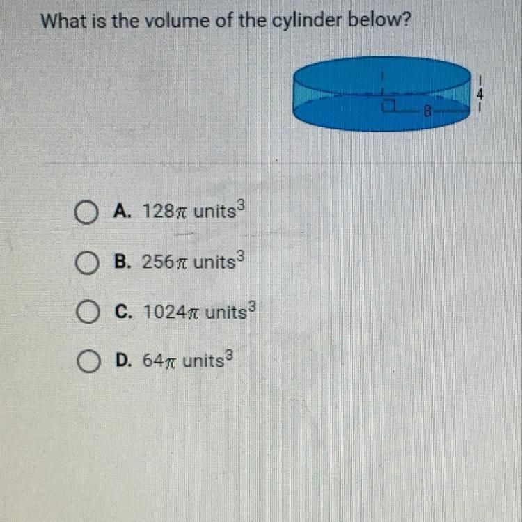 What is the volume of the cylinder below-example-1