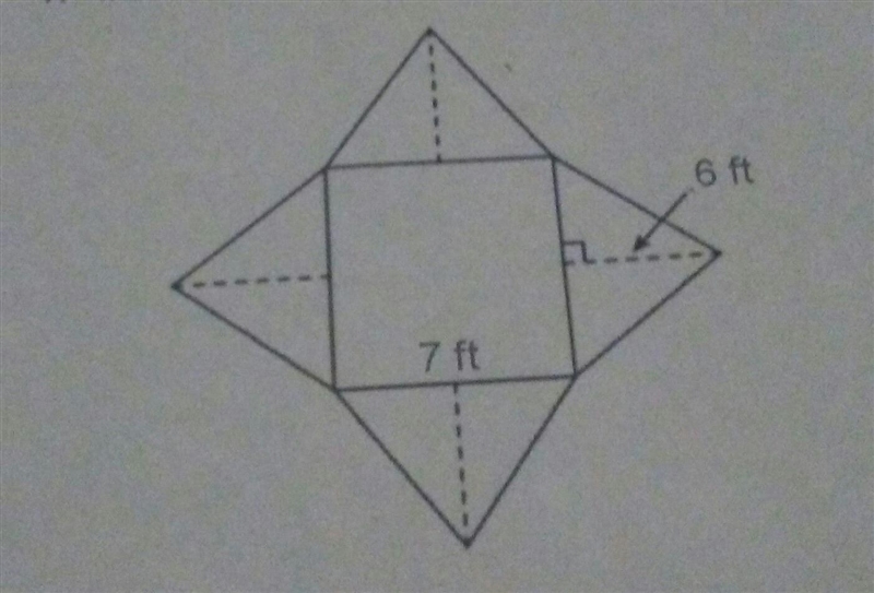 The net of a square pyramid and its dimensions are shown. What is the total surface-example-1