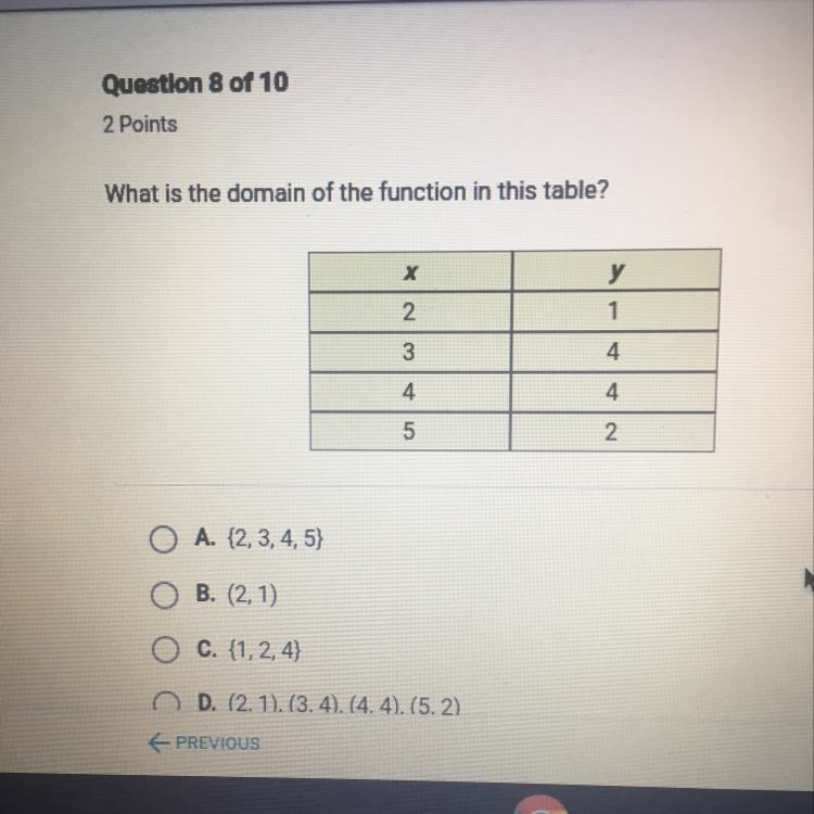 What is the domain of the function is this table-example-1