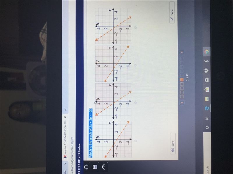 Which is the graph of 2x + 3y > -3?-example-1