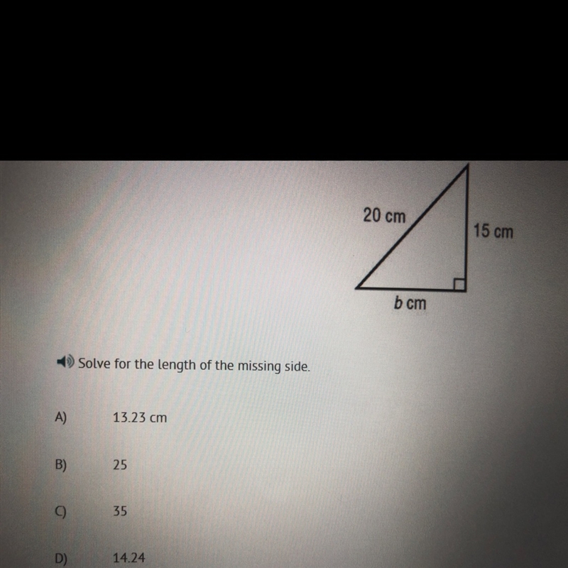 Solve the length of the missing side?-example-1