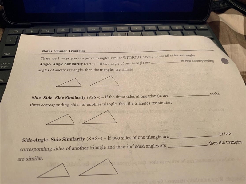 There are 3 ways you can prove triangles similar without having to use all sides and-example-1