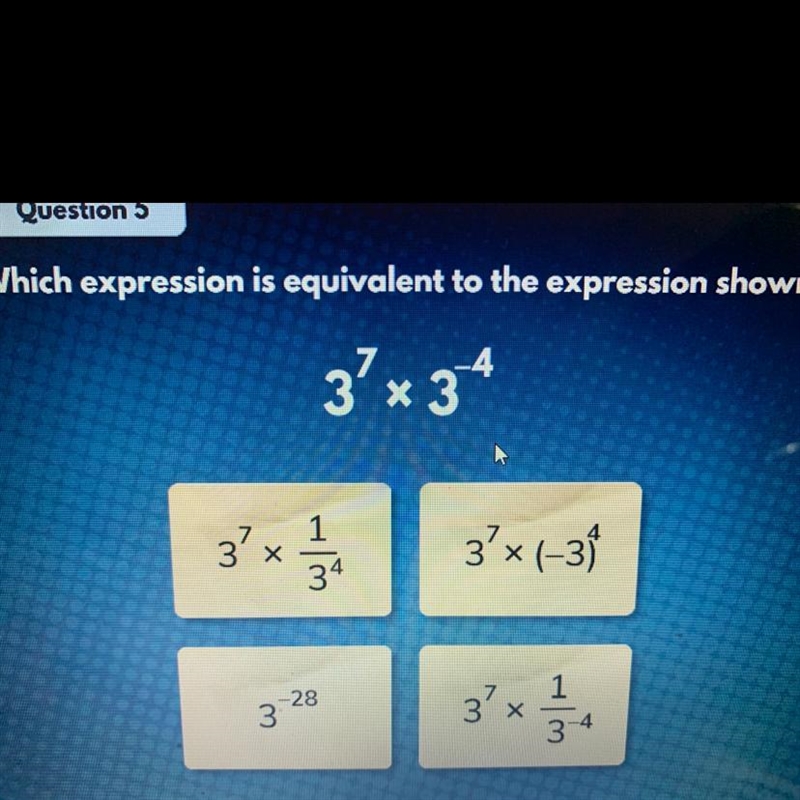 Which expression is equivalent to the expression shown?-example-1