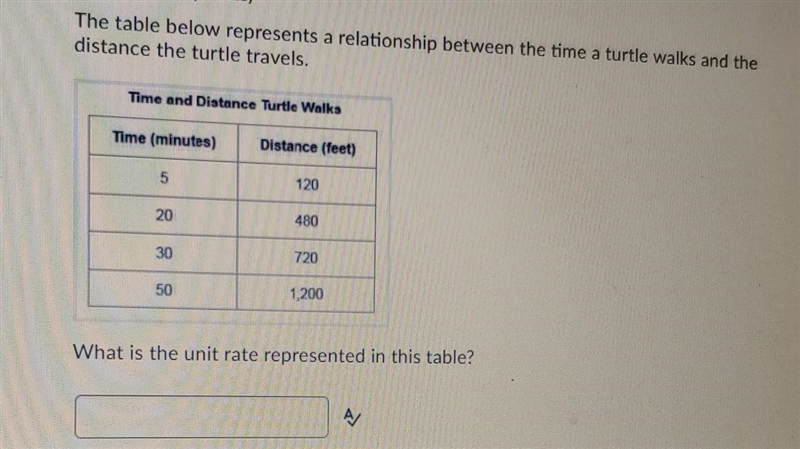 The table below represents a relationship between the time a turtle walks and the-example-1