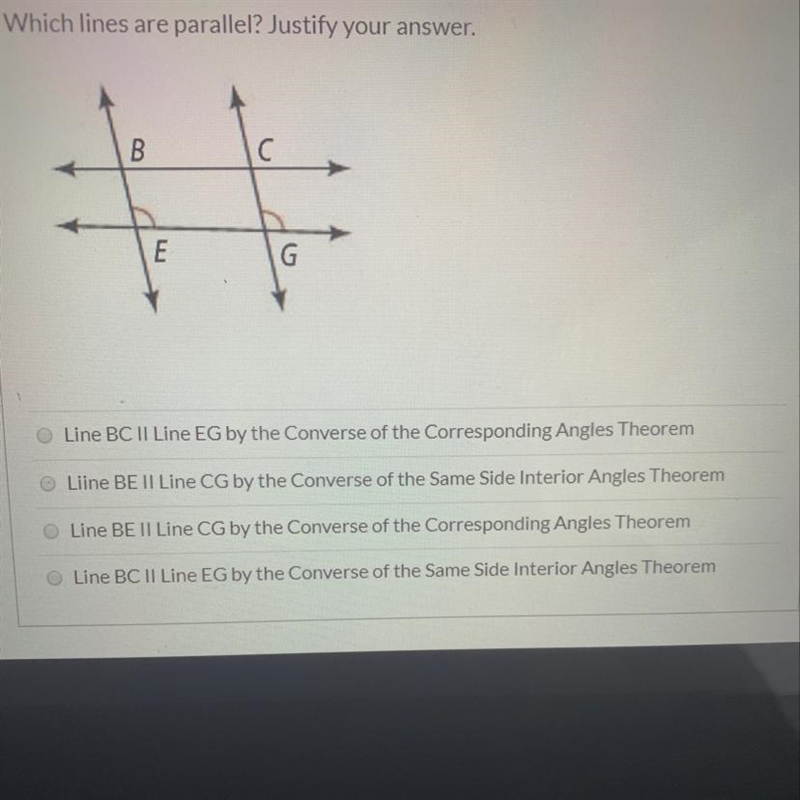 Which lines are parallel? Justify your answer-example-1