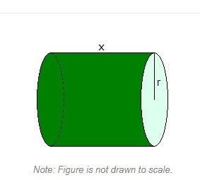 If r = 5 units and x = 13 units, then what is the volume of the cylinder shown above-example-1