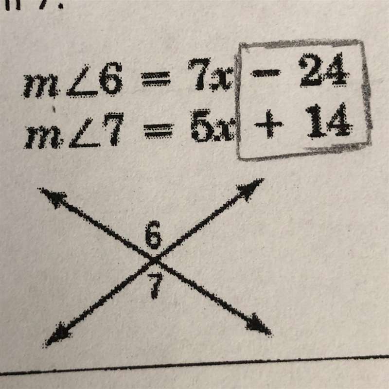 Find the measure of angle 6 and 7-example-1