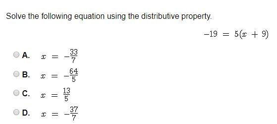 Solve the following equation using the distributive property-example-1