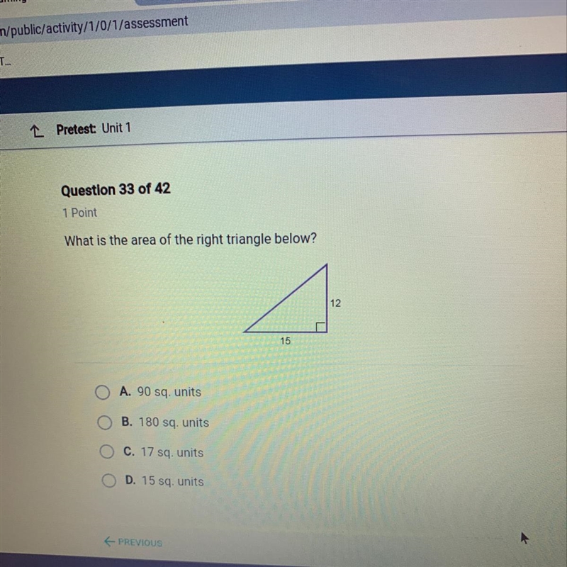 What is the area of the triangle below-example-1