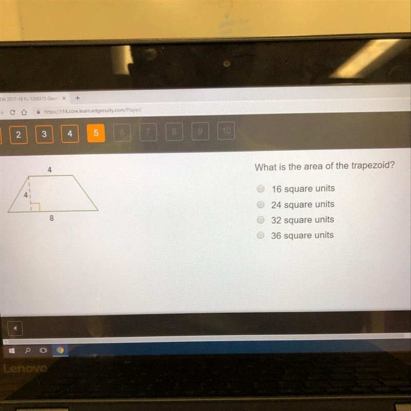 What is the area of the trapezoid?-example-1