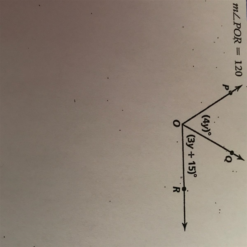 EXTRA POINTS! (Geometry) FIND THE VALUE OF ALL OF THE VARIABLES! mPOR = 120 Thank-example-1