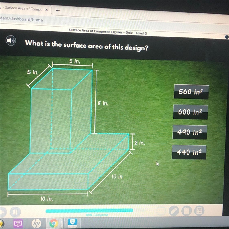 What is the surface area of this design?-example-1