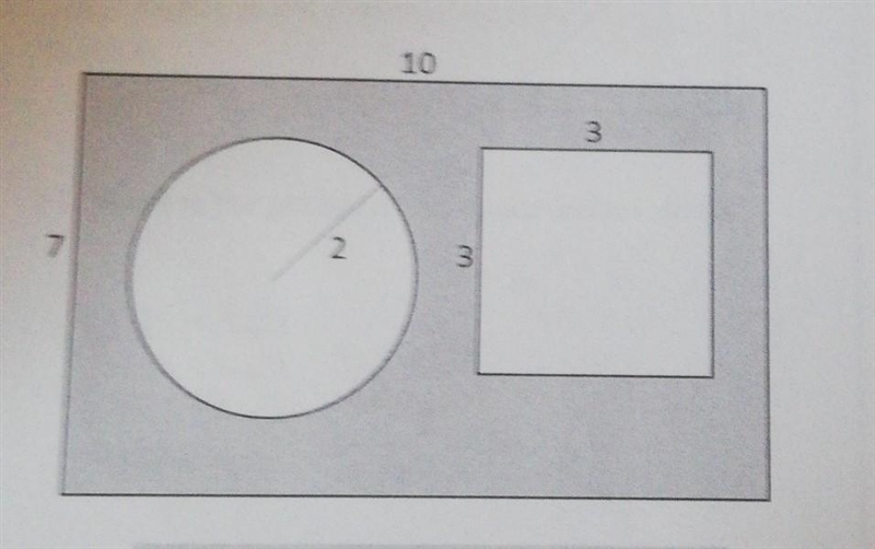 Help me please and explain. FIND THE AREA OF THE UNSHADED REGION ​-example-1