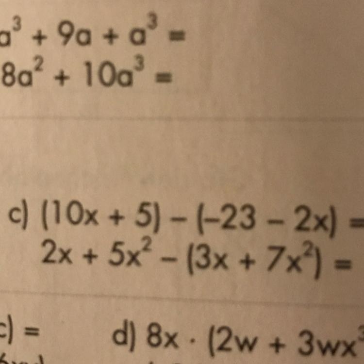 Can someone simplify these expressions (c)-example-1