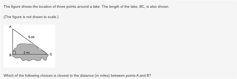 The answers are: 1.73 miles 2.65 miles 3.16 miles 4.58 miles Thanks!-example-1