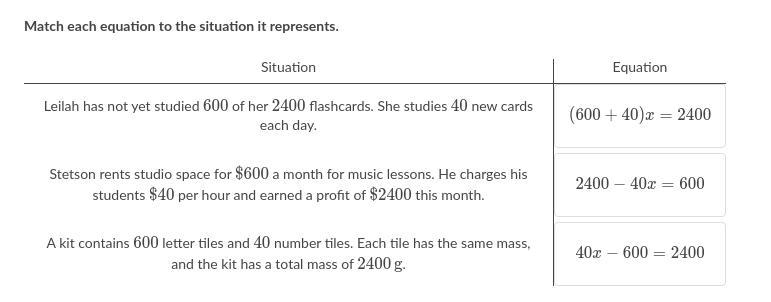 Help me please. I don't understand this at all! Skill: Interpret two-step equation-example-1