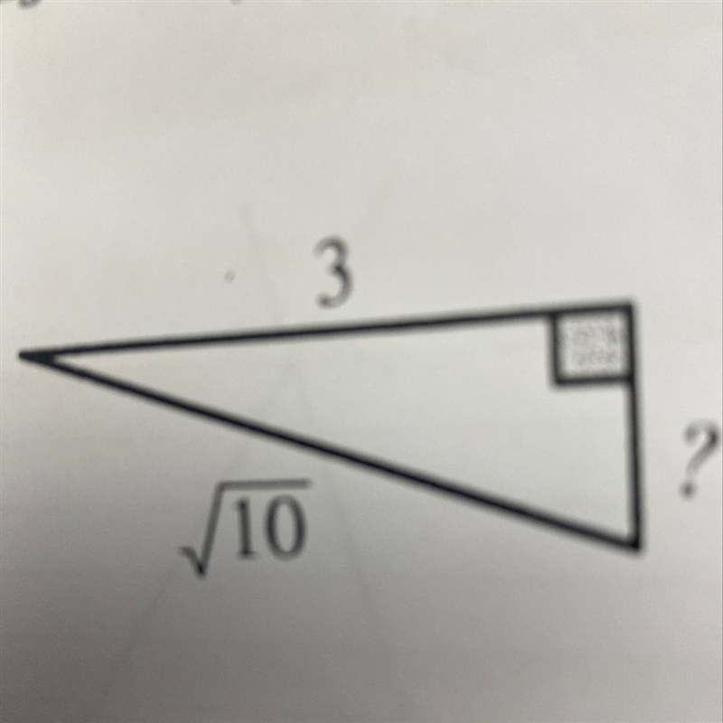 Find the missing side of the right triangle-example-1