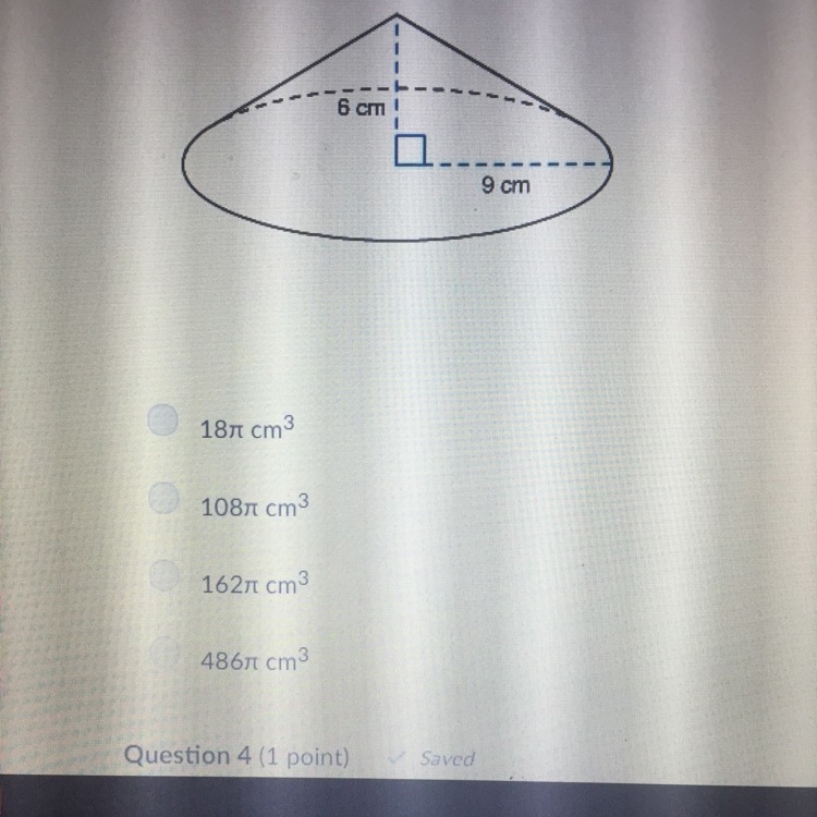 What is the exact volume of the cone?-example-1