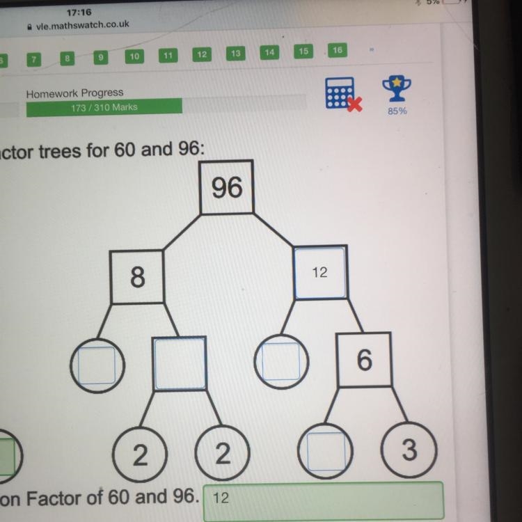 How to fill in the prime factor tree?????? Answer???-example-1