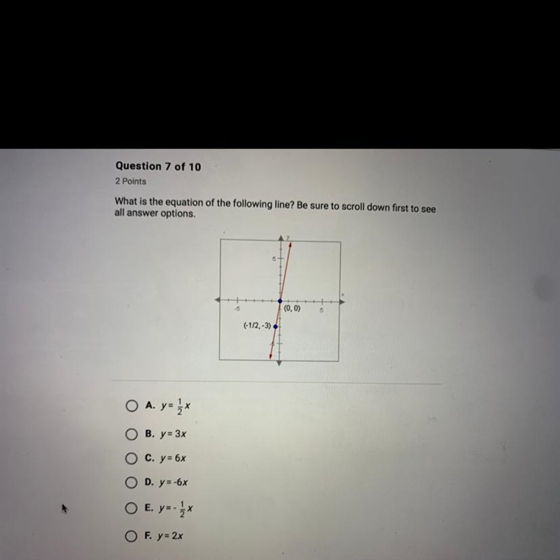 What is the equation of the following line? Be sure to scroll down to see all the-example-1