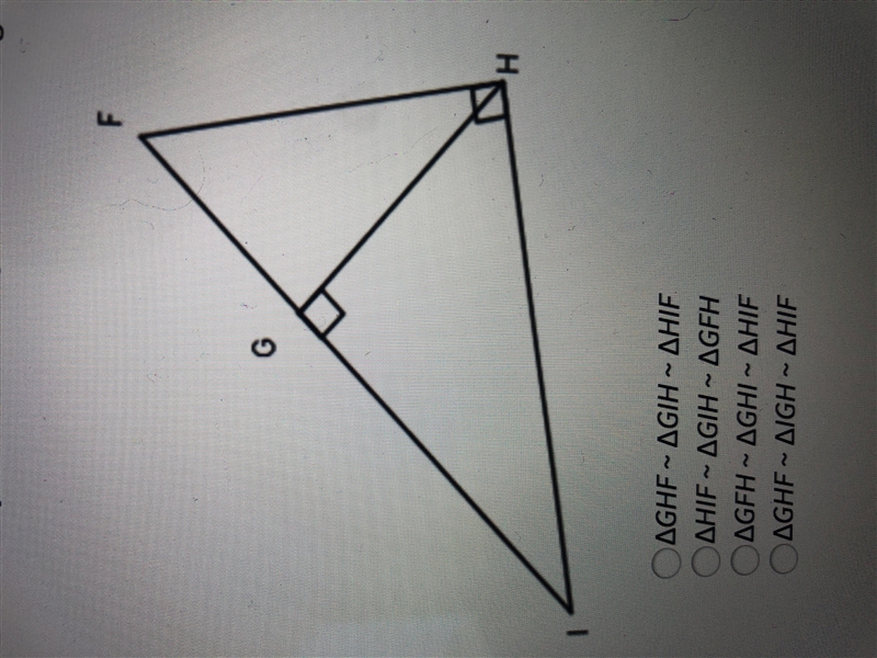 What similarity statement can you write relating the three triangles in the diagram-example-1