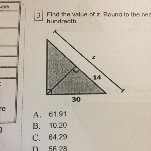 Find the value of z. round to the nearest hundredth-example-1